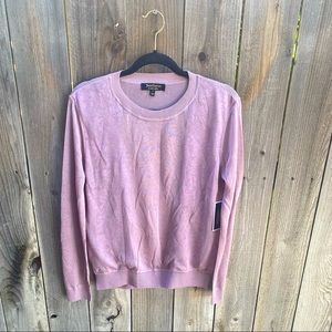 Juicy Couture Hushed Lavender Sweater Lace Appliqué Pullover